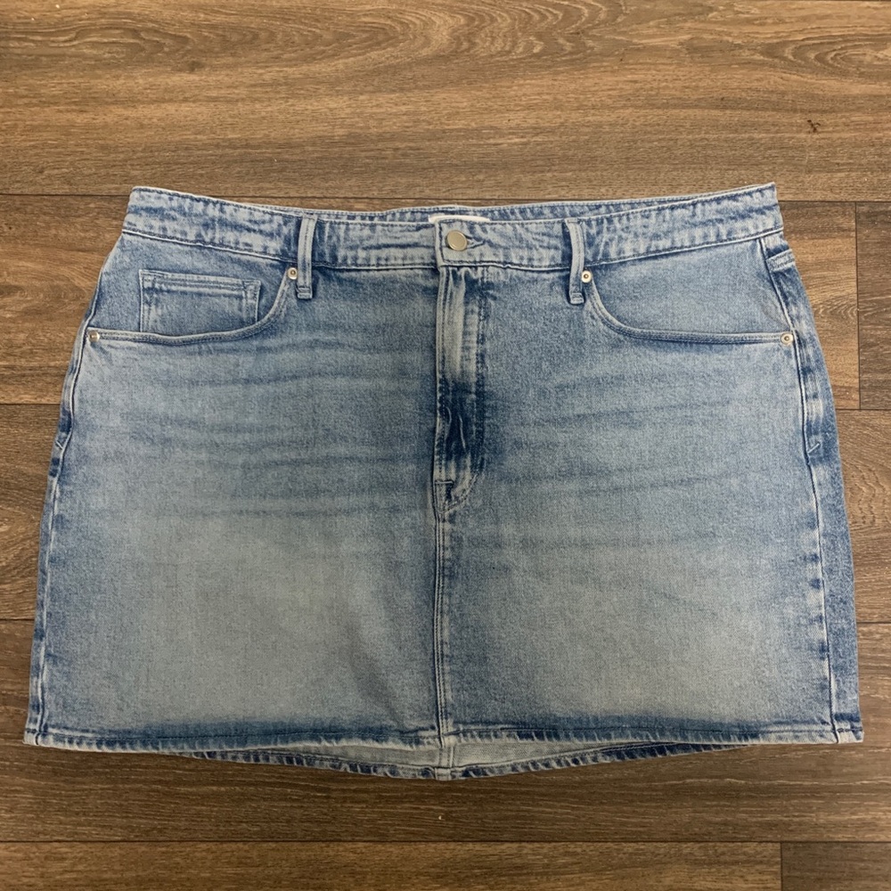 Good American Light Blue Denim Skirt